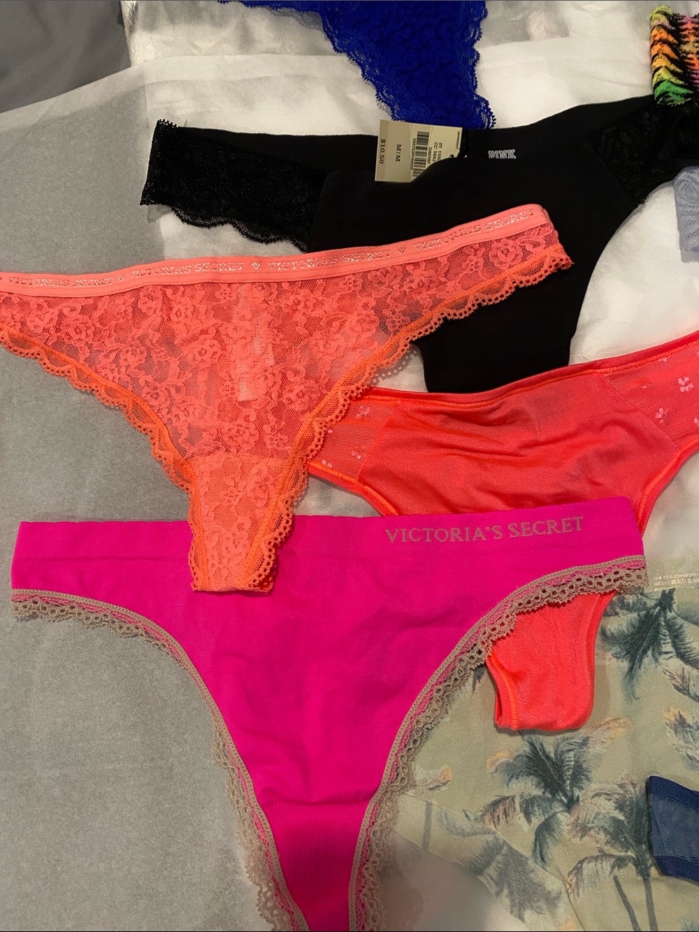 Victoria's Secret & PINK Assorted Thong Panty Lot - Bright Multi Colors - Picture 3 of 6